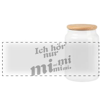 Ich hör nur Mimimi ! - Panorama Keksdose mit Holzdeckel - Weiß - Vorne