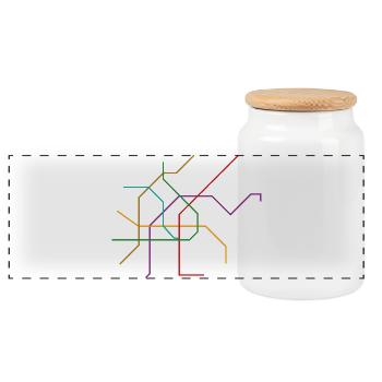 Réseau de métro de Vienne, nouvel avenir U5 - Boîte à biscuits avec couvercle en bois - blanc - Devant