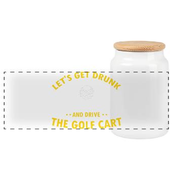 Lâchez-vous sur le parcours Conduire Cart Fun Golf - Boîte à biscuits avec couvercle en bois - blanc - Devant