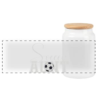 Soccer Saint - Panoramic Cookie Jar with Wooden Lid - white - Front