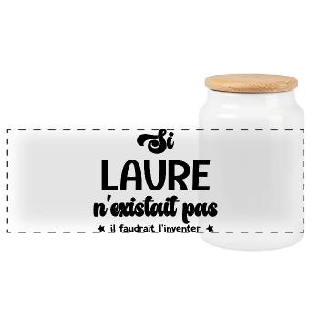 Laure cadeau personnalisé laure. - Boîte à biscuits avec couvercle en bois - blanc - Devant