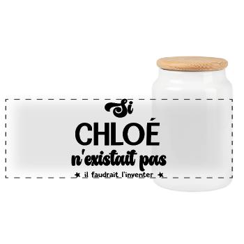 Chloé cadeau personnalisé chloé - Boîte à biscuits avec couvercle en bois - blanc - Devant