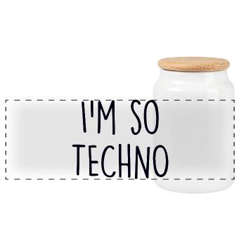 Techno lover - Panorama Keksdose mit Holzdeckel - Weiß - Vorne
