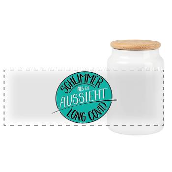 Pire qu’il n’y paraît, le Covid long - Boîte à biscuits avec couvercle en bois - blanc - Devant