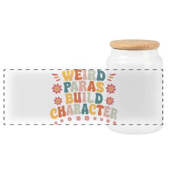 Weird Paras Build Charakter Paraprofessionelle Gans - Panorama Keksdose mit Holzdeckel - Weiß - Vorne