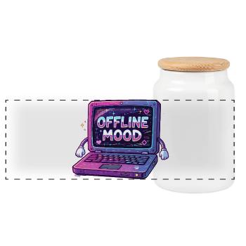 Y2K Retro – Offline Mood - Panorama Keksdose mit Holzdeckel - Weiß - Vorne