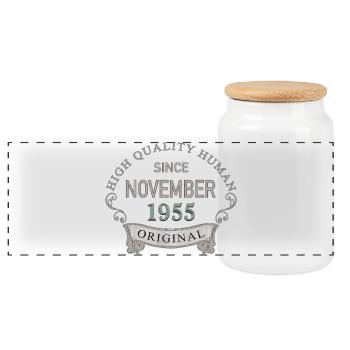 Since_November_1955 - Boîte à biscuits avec couvercle en bois - blanc - Devant