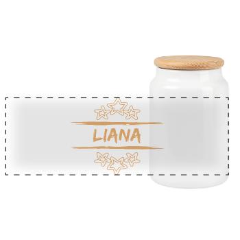 Liana dans le rôle de Liana - Boîte à biscuits avec couvercle en bois - blanc - Devant