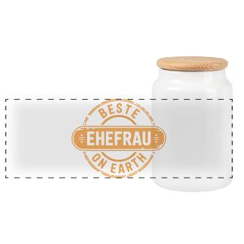 Meilleur cadeau de femme Saint-Valentin - Boîte à biscuits avec couvercle en bois - blanc - Devant