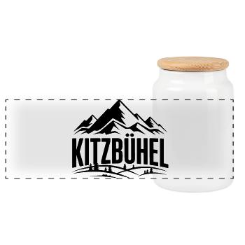 Kitzbühel - Création de souvenirs - Boîte à biscuits avec couvercle en bois - blanc - Devant