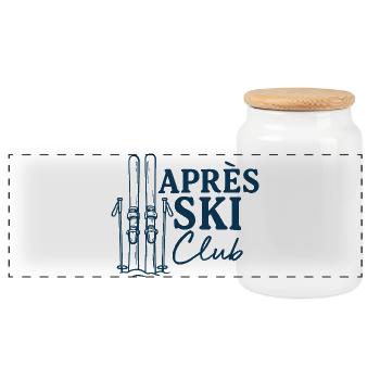 Club d’après-ski - Boîte à biscuits avec couvercle en bois - blanc - Devant
