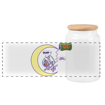 Astronaute et bière - Boîte à biscuits avec couvercle en bois - blanc - Devant
