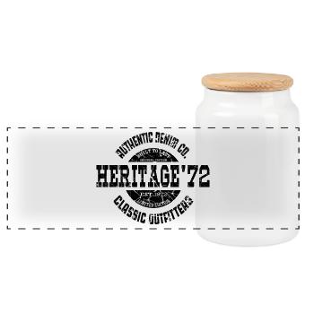 Heritage '72 Authentischer Denim Co. Vintage-Stil - Panorama Keksdose mit Holzdeckel - Weiß - Vorne