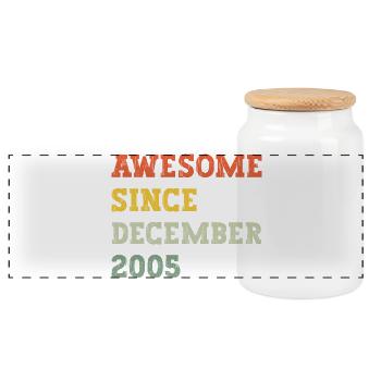 2005 Dezember Geburtstagsgeschenk - Panorama Keksdose mit Holzdeckel - Weiß - Vorne