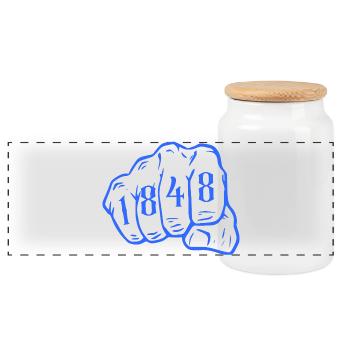 1848 Ruhrpott Football Bochum Région de la Ruhr - Boîte à biscuits avec couvercle en bois - blanc - Devant