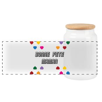 Happy Mother's Day - Mother's Day - Panoramic Cookie Jar with Wooden Lid - white - Front