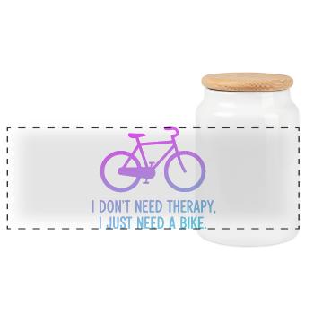 Fahrradtherapie-Gradientenzitat - Panorama Keksdose mit Holzdeckel - Weiß - Vorne