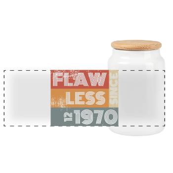 55ème Anniversaire Sans défaut depuis 12/1970 - Boîte à biscuits avec couvercle en bois - blanc - Devant