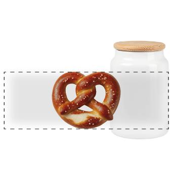 Pretzel - Panoramic Cookie Jar with Wooden Lid - white - Front