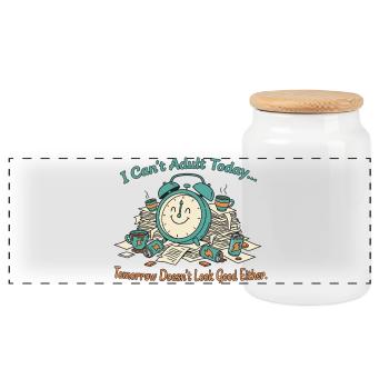 Je ne peux pas être adulte aujourd’hui chaos - Boîte à biscuits avec couvercle en bois - blanc - Devant