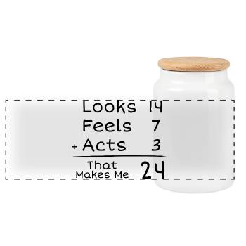 24 Years Humorous Birthday | 24th Anniversair - Panoramic Cookie Jar with Wooden Lid - white - Front
