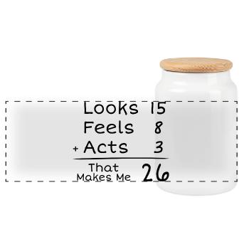 26 Years Anniversary Humorous | 26th Anniversair - Panoramic Cookie Jar with Wooden Lid - white - Front