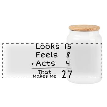 27 Years Anniversary Humorous | 27th Anniversair - Panoramic Cookie Jar with Wooden Lid - white - Front