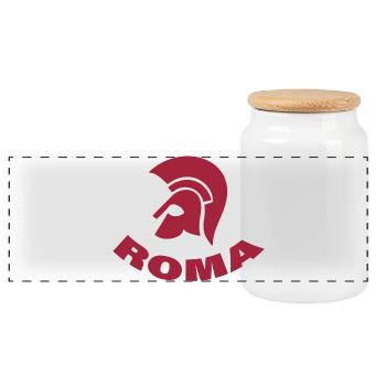Rome - Panoramic Cookie Jar with Wooden Lid - white - Front