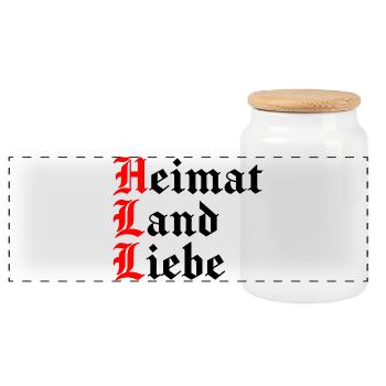Heimat Land Liebe Stolzer Deutscher Patriot - Panorama Keksdose mit Holzdeckel - Weiß - Vorne