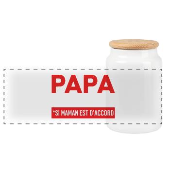 Daddy Forever Right - Mom Accord - Panoramic Cookie Jar with Wooden Lid - white - Front