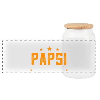 This Awesome Daddy Belongs to Gift for Dad - Panoramic Cookie Jar with Wooden Lid - white - Front