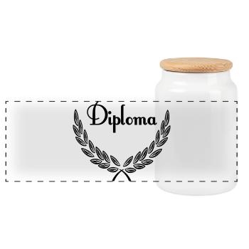 Diplom - Panorama Keksdose mit Holzdeckel - Weiß - Vorne
