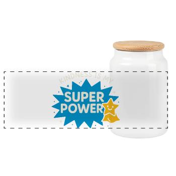 Sympathie anti-harcèlement, Lève-toi - Boîte à biscuits avec couvercle en bois - blanc - Devant