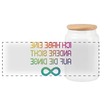 Autistic people I have a different view of things - Panoramic Cookie Jar with Wooden Lid - white - Front
