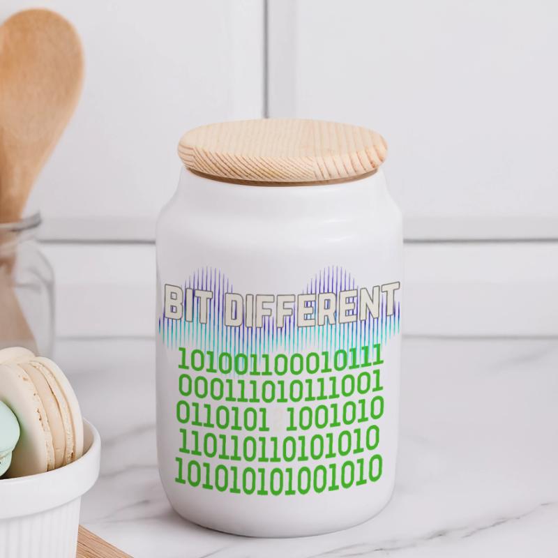 Etwas Anders – Nerdy Binary Error Design Panorama Keksdose mit Holzdeckel