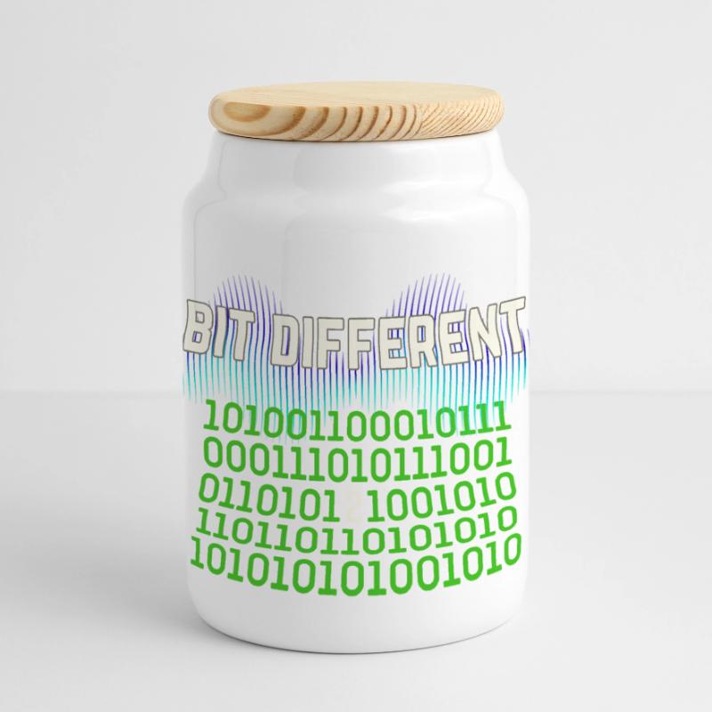 Etwas Anders – Nerdy Binary Error Design Panorama Keksdose mit Holzdeckel