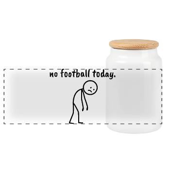 Pas de Football Today Figurine Minimaliste Triste - Boîte à biscuits avec couvercle en bois - blanc - Devant