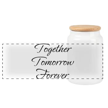Together Tomorrow Forever - Panorama Keksdose mit Holzdeckel - Weiß - Vorne