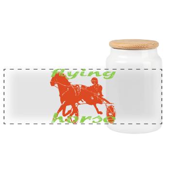 Trotteur - Boîte à biscuits avec couvercle en bois - blanc - Devant