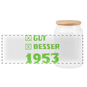 Besser 1953 - Panorama Keksdose mit Holzdeckel - Weiß - Vorne