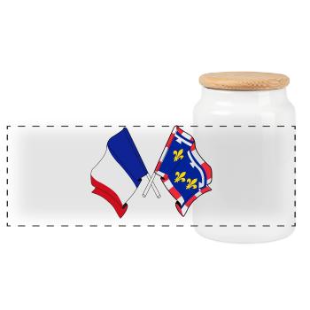 Centre-Val de Loire & France - Boîte à biscuits avec couvercle en bois - blanc - Devant