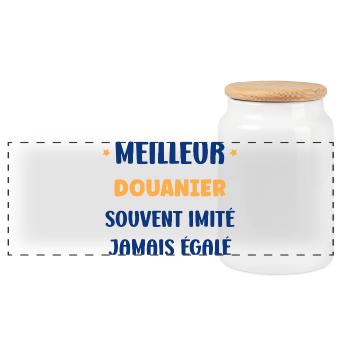 Meilleur Douanier - Boîte à biscuits avec couvercle en bois - blanc - Devant