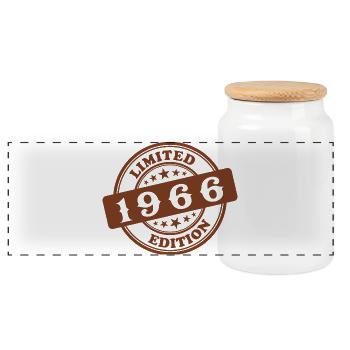Édition limitée 1966 - Boîte à biscuits avec couvercle en bois - blanc - Devant