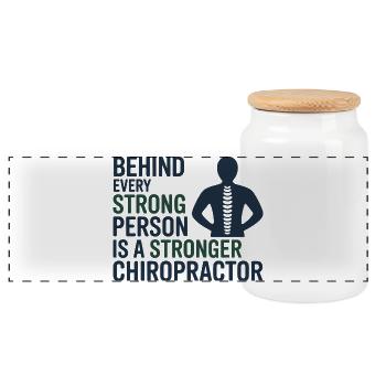 Chiropracteur derrière chaque personne forte plus forte - Boîte à biscuits avec couvercle en bois - blanc - Devant