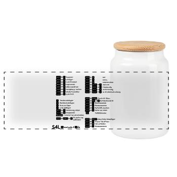 SL Shortcuts Mac – Cmd Pro! Content Creator - Panoramic Cookie Jar with Wooden Lid - white - Front