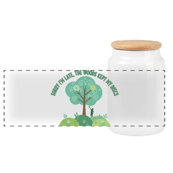 Désolé pour le retard Les bois ont gardé mes disques Disc golf - Boîte à biscuits avec couvercle en bois - blanc - Devant