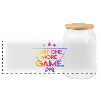 Just_one_more_game_-_star_ - Panorama Keksdose mit Holzdeckel - Weiß - Vorne