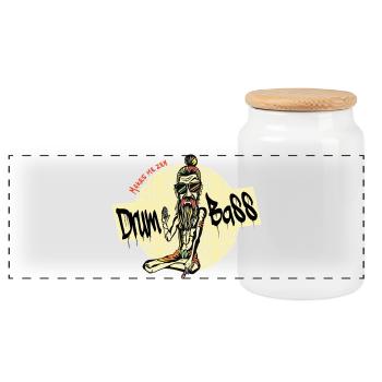 DNB Makes Me Zen - Drum and Bass, DnB, Drum n Bas - Boîte à biscuits avec couvercle en bois - blanc - Devant