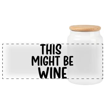 Ça pourrait être du vin – drôle de diction - Boîte à biscuits avec couvercle en bois - blanc - Devant