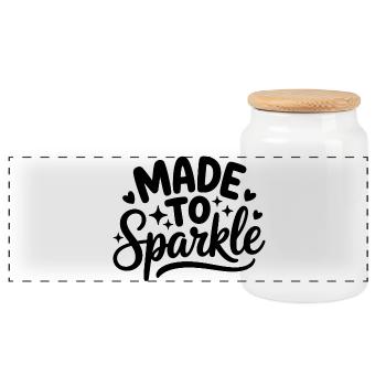 Made to Sparkle - Panoramic Cookie Jar with Wooden Lid - white - Front